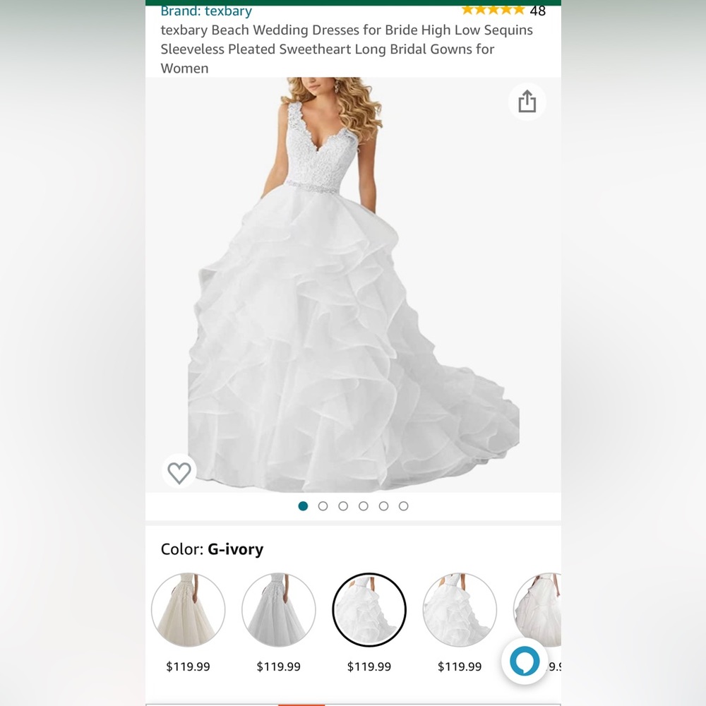 White wedding dress.
